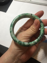 Load image into Gallery viewer, 57mm certified 100% natural sunny green/dark green/white jadeite jade bangle AD117-6634
