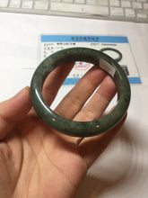 Load image into Gallery viewer, 54mm Certified 100% natural Type A oily dark green/gray/black (老油青) jadeite jade bangle PD128-6285
