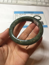 Load image into Gallery viewer, 54mm Certified 100% natural Type A oily dark green/gray/black (老油青) jadeite jade bangle PD128-6285
