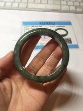 Load image into Gallery viewer, 54mm Certified 100% natural Type A oily dark green/gray/black (老油青) jadeite jade bangle PD128-6285

