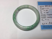 Load image into Gallery viewer, 55.6 mm Certified type A 100% Natural sunny green/white Jadeite bangle AY83-3466
