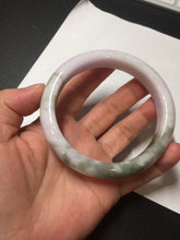 Load image into Gallery viewer, 62.5mm 100% natural certified light green purple pink jadeite jade bangle BN36
