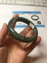 Load image into Gallery viewer, 54mm Certified 100% natural Type A oily dark green/gray/black (老油青) jadeite jade bangle PD128-6285
