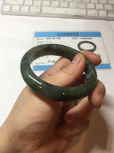 Load image into Gallery viewer, 54mm Certified 100% natural Type A oily dark green/gray/black (老油青) jadeite jade bangle PD128-6285
