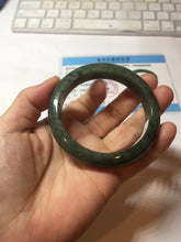 Load image into Gallery viewer, 54mm Certified 100% natural Type A oily dark green/gray/black (老油青) jadeite jade bangle PD128-6285
