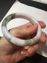 Load image into Gallery viewer, 62.5mm 100% natural certified light green purple pink jadeite jade bangle BN36
