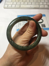 Load image into Gallery viewer, 54mm Certified 100% natural Type A oily dark green/gray/black (老油青) jadeite jade bangle PD128-6285
