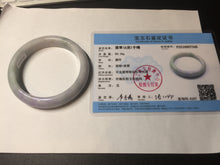 Load image into Gallery viewer, 58mm 100% natural certified light green purple yellow(FU LU SHOU) jadeite jade bangle BN37-7345
