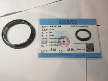 Load image into Gallery viewer, 50.5mm Certified type A 100% Natural oily dark green oval Jadeite Jade bangle PD131-6248
