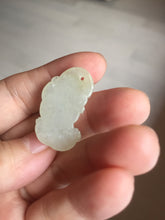 Load image into Gallery viewer, 100% natural type A icy watery jadeite green/yellow/white 3D PiXiu(貔貅) Feng Shui Wealth Attractor with Wealth Pool pendant group necklace PD8
