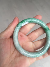 Load image into Gallery viewer, 58.2mm certified Type A 100% Natural sunny green round cut Jadeite Jade bangle BS87-9880
