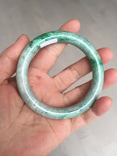 Load image into Gallery viewer, 58.2mm certified Type A 100% Natural sunny green round cut Jadeite Jade bangle BS87-9880
