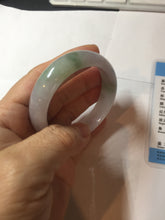 Load image into Gallery viewer, 50mm certified 100% natural Type A icy watery light green purple oval jadeite jade bangle PB208-2840
