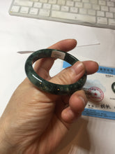 Load image into Gallery viewer, 50.5mm Certified type A 100% Natural oily dark green oval Jadeite Jade bangle PD131-6248
