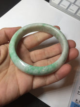 Load image into Gallery viewer, 56 mm Certified type A 100% Natural sunny green/white Jadeite bangle AY84-3462
