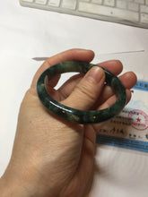 Load image into Gallery viewer, 50.5mm Certified type A 100% Natural oily dark green oval Jadeite Jade bangle PD131-6248

