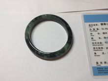 Load image into Gallery viewer, 50.5mm Certified type A 100% Natural oily dark green oval Jadeite Jade bangle PD131-6248
