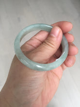 Load image into Gallery viewer, 49mm certified Type A 100% Natural icy watery light green oval Jadeite Jade bangle BQ11-3802
