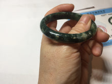 Load image into Gallery viewer, 50.5mm Certified type A 100% Natural oily dark green oval Jadeite Jade bangle PD131-6248
