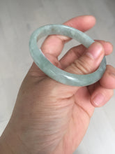 Load image into Gallery viewer, 49mm certified Type A 100% Natural icy watery light green oval Jadeite Jade bangle BQ11-3802
