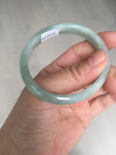 Load image into Gallery viewer, 49mm certified Type A 100% Natural icy watery light green oval Jadeite Jade bangle BQ11-3802
