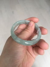 Load image into Gallery viewer, 49mm certified Type A 100% Natural icy watery light green oval Jadeite Jade bangle BQ11-3802
