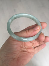 Load image into Gallery viewer, 49mm certified Type A 100% Natural icy watery light green oval Jadeite Jade bangle BQ11-3802
