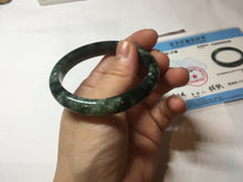 Load image into Gallery viewer, 50.5mm Certified type A 100% Natural oily dark green oval Jadeite Jade bangle PD131-6248
