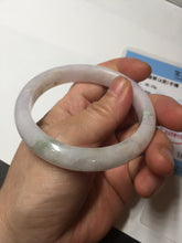 Load image into Gallery viewer, 56mm certified 100% natural type A icy watery green/purple jadeite jade bangle BN90-3561
