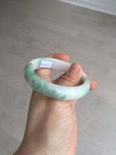 Load image into Gallery viewer, 54mm 100% natural certified sunny green/white (白底青) jadeite jade bangle BL36-5240
