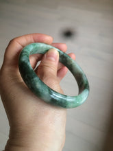 Load image into Gallery viewer, 60.1mm Certified Type A 100% Natural green/dark green Jadeite Jade bangle AS68-1658
