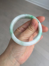 Load image into Gallery viewer, 54mm 100% natural certified sunny green/white (白底青) jadeite jade bangle BL36-5240
