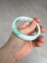 Load image into Gallery viewer, 56 mm Certified type A 100% Natural sunny green/white Jadeite bangle AY84-3462
