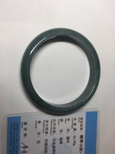 Load image into Gallery viewer, 59.5mm Certified Type A 100% Natural dark green/blue/gray/black Guatemala Jadeite jade bangle BM14-1440
