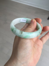 Load image into Gallery viewer, 54mm 100% natural certified sunny green/white (白底青) jadeite jade bangle BL36-5240
