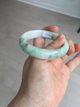 Load image into Gallery viewer, 54mm 100% natural certified sunny green/white (白底青) jadeite jade bangle BL36-5240
