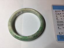 Load image into Gallery viewer, 58mm Certified type A 100% Natural sunny green/white Jadeite bangle AY85-3474
