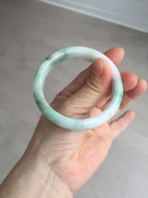 Load image into Gallery viewer, 54mm 100% natural certified sunny green/white (白底青) jadeite jade bangle BL36-5240
