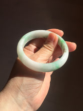 Load image into Gallery viewer, 54mm 100% natural certified sunny green/white (白底青) jadeite jade bangle BL36-5240
