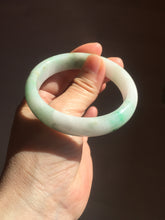 Load image into Gallery viewer, 54mm 100% natural certified sunny green/white (白底青) jadeite jade bangle BL36-5240
