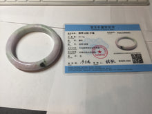 Load image into Gallery viewer, 59.5mm certified Type A 100% Natural light green sunny green red light purple Jadeite Jade bangle BF146-8461
