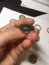 Load image into Gallery viewer, 17.7mm 7 1/2 100% natural type A icy watery green/blue icy watery Guatemala jadeite jade band ring group  BP77
