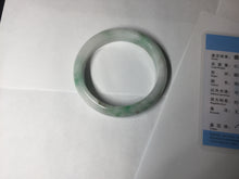 Load image into Gallery viewer, 54mm 100% natural certified sunny green/white (白底青) jadeite jade bangle BL36-5240
