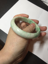 Load image into Gallery viewer, 58mm Certified type A 100% Natural sunny green/white Jadeite bangle AY85-3474
