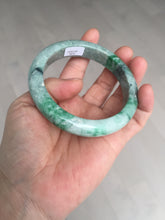 Load image into Gallery viewer, 60.5mm certified Type A 100% Natural sunny green gray black Jadeite Jade bangle BS82-9879
