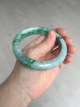 Load image into Gallery viewer, 60.5mm certified Type A 100% Natural sunny green gray black Jadeite Jade bangle BS82-9879
