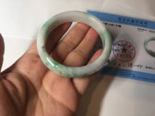 Load image into Gallery viewer, 54mm 100% natural certified sunny green/white (白底青) jadeite jade bangle BL36-5240
