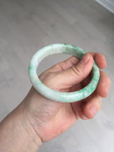 Load image into Gallery viewer, 58mm Certified type A 100% Natural sunny green/white Jadeite bangle AY85-3474
