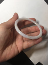 Load image into Gallery viewer, 54.5mm 100% natural Type A light purple white slim round cut jadeite jade bangle BM72
