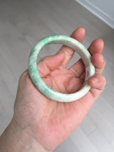 Load image into Gallery viewer, 58mm Certified type A 100% Natural sunny green/white Jadeite bangle AY85-3474
